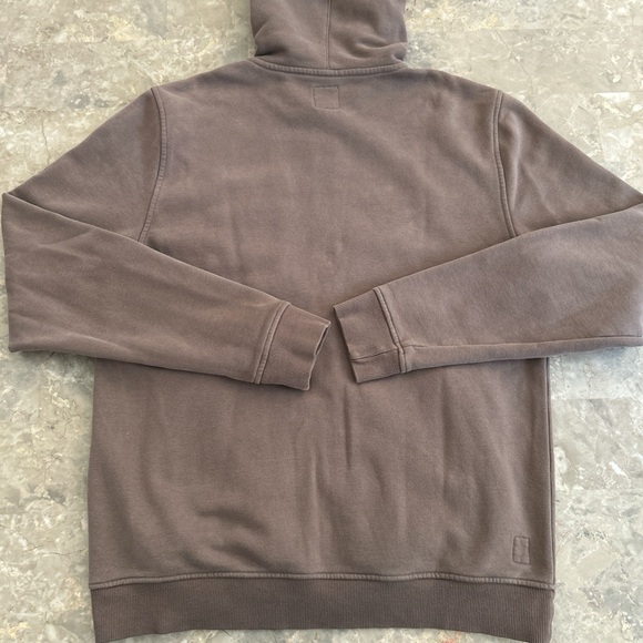 Vuori Full Zip Hoodie Brown Large 22.5x28 Organic Cotton Fleece - Picture 5 of 6